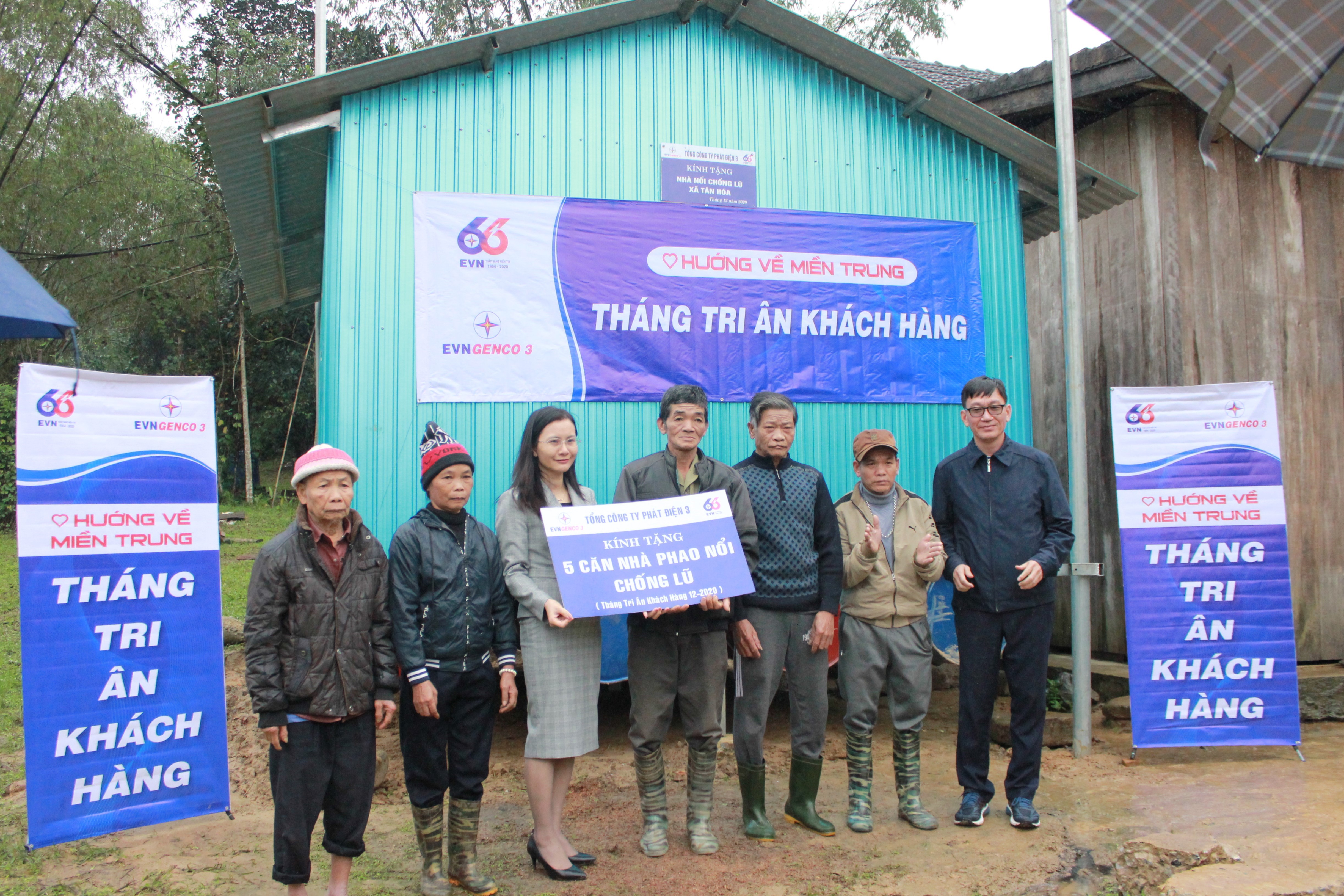 EVNGENCO 3 donated 05 Flood-resistant houses in Tan Hoa commune, Minh Hoa District, Quang Binh Province