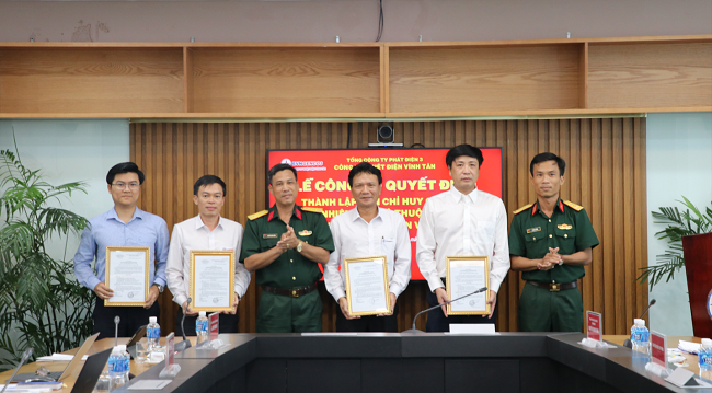 Lễ ra mắt Ban Chỉ huy quân sự Công ty Nhiệt điện Vĩnh Tân
