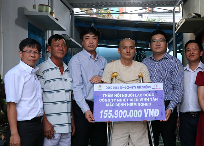 Công đoàn EVNGENCO3 hỗ trợ hơn 155 triệu đồng cho lao động gặp khó khăn, bệnh tật
